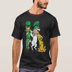 Saint Patrick's Day Betrunken Unicorn Leprechaun H T-Shirt