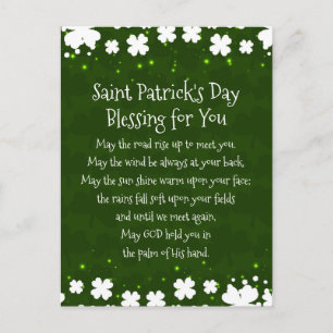 Saint Patrick's Day Blessing May the Road Rise Up Postkarte