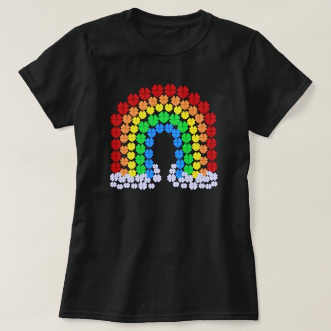 Saint Patrick's Day Clover Rainbow Hübsch farbenfr T-Shirt (Design vorne)