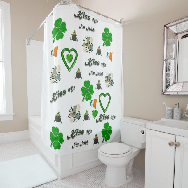 Saint Patrick's Day Duschvorhang Kiss Me (Beispiel)