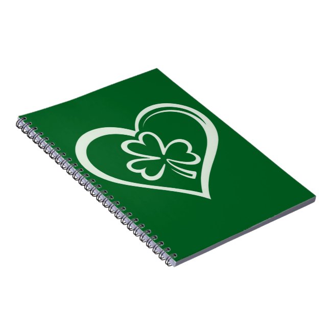 Saint Patrick's Day Funny Kleeblatt Herz Irish Notizblock (Rechte Seite)
