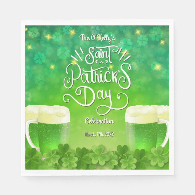 Saint Patrick's Day Green Beer Party Serviette (Vorderseite)