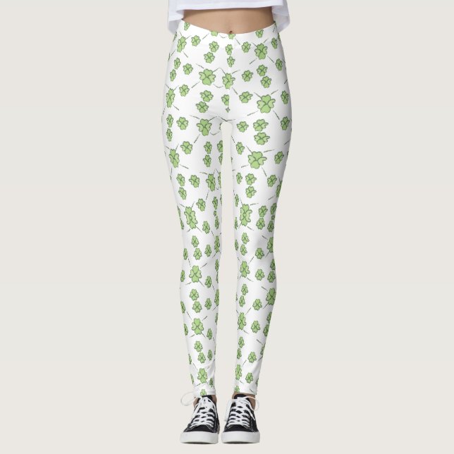 Saint Patrick's Day Green Kleeblatt Clover Leggings (Vorderseite)