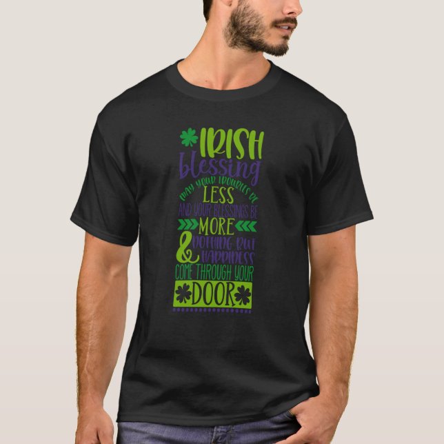 Saint Patrick's Day Irish Blessing Lucky Charm Pad T-Shirt (Vorderseite)