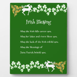 Saint Patrick's Day Irish Celtic Deer Kleeblatts Fotoplatte