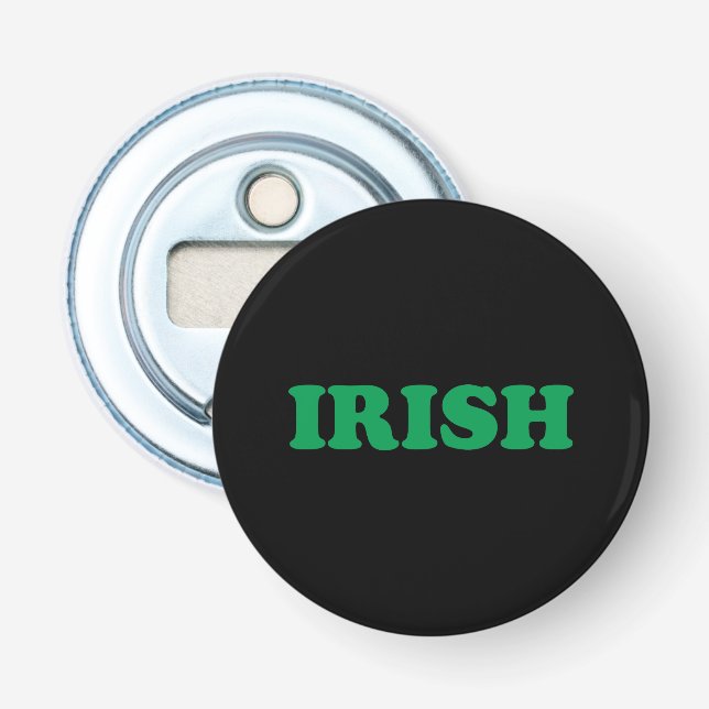 Saint Patrick's Day Irish Green Buchstaben schwarz Flaschenöffner (Vorderseite)