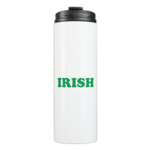Saint Patrick's Day Irish Green Buchstaben weiß Thermosbecher