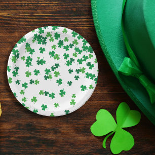 Saint Patrick's Day Irish Green Kleeblatt Clovers Pappteller
