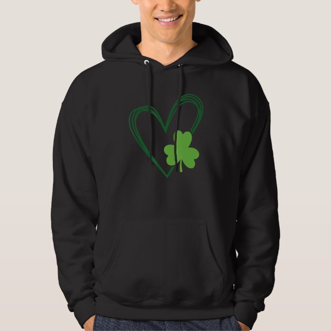 Saint Patrick's Day Irish Kleeblatt Herz für Männe Hoodie (Vorderseite)