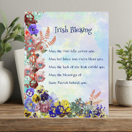 Saint Patrick's Day Irish Sessing Floral Collage Fotoplatte