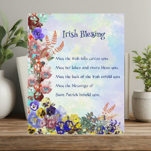 Saint Patrick's Day Irish Sessing Floral Collage Fotoplatte