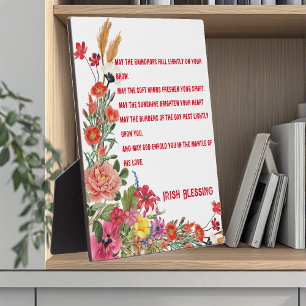 Saint Patrick's Day Irish Sessing Floral Collage Fotoplatte