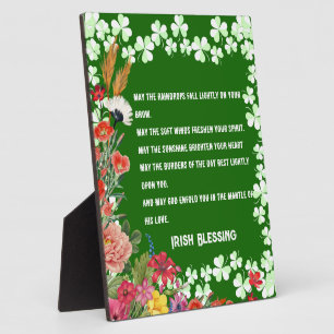 Saint Patrick's Day Irish Sessing Floral Kleeblatt Fotoplatte