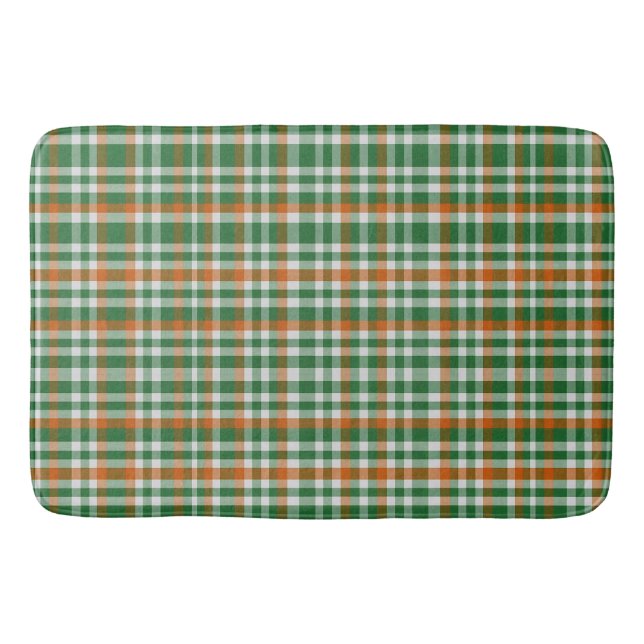 Saint Patrick's Day Irland Flaggenfarbener Gingham Badematte (Vorderseite)
