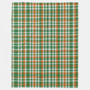 Saint Patrick's Day Irland Flaggenfarbener Gingham Fleecedecke