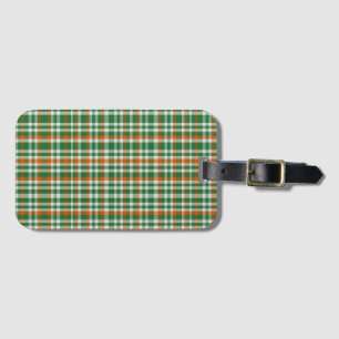 Saint Patrick's Day Irland Flaggenfarbener Gingham Gepäckanhänger