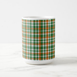 Saint Patrick's Day Irland Flaggenfarbener Gingham Kaffeetasse