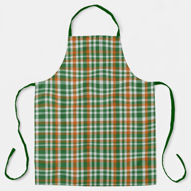 Saint Patrick's Day Irland Flaggenfarbener Gingham Schürze (Vorderseite)