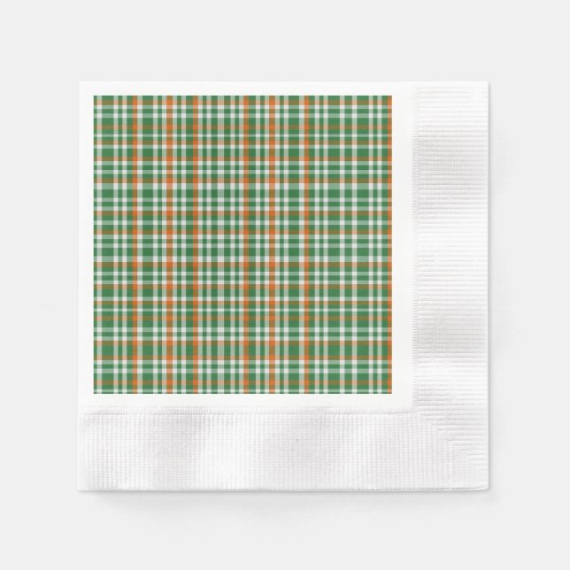 Saint Patrick's Day Irland Flaggenfarbener Gingham Serviette (Vorderseite)