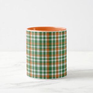 Saint Patrick's Day Irland Flaggenfarbener Gingham Tasse