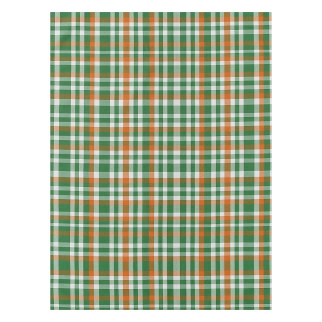 Saint Patrick's Day Irland Flaggenfarbener Gingham Tischdecke (Vorderseite)
