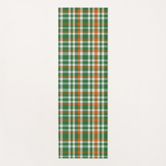 Saint Patrick's Day Irland Flaggenfarbener Gingham Yogamatte (Vorderseite)