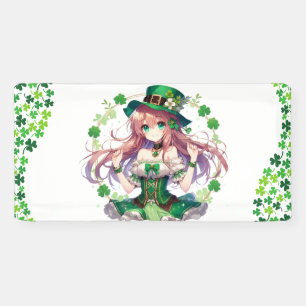 Saint Patrick's Day Klee Mädchen Banner