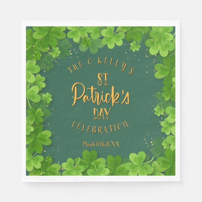 Saint Patrick's Day Kleeblatt Party Serviette (Vorderseite)