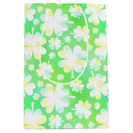 Saint Patrick's Day Kleeblatts Retro Wasserfarbe Mittlere Geschenktüte