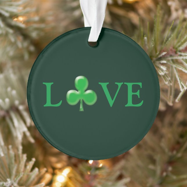 Saint Patrick's Day Liebe Green Clover Kleeblatt Ornament (Baum)