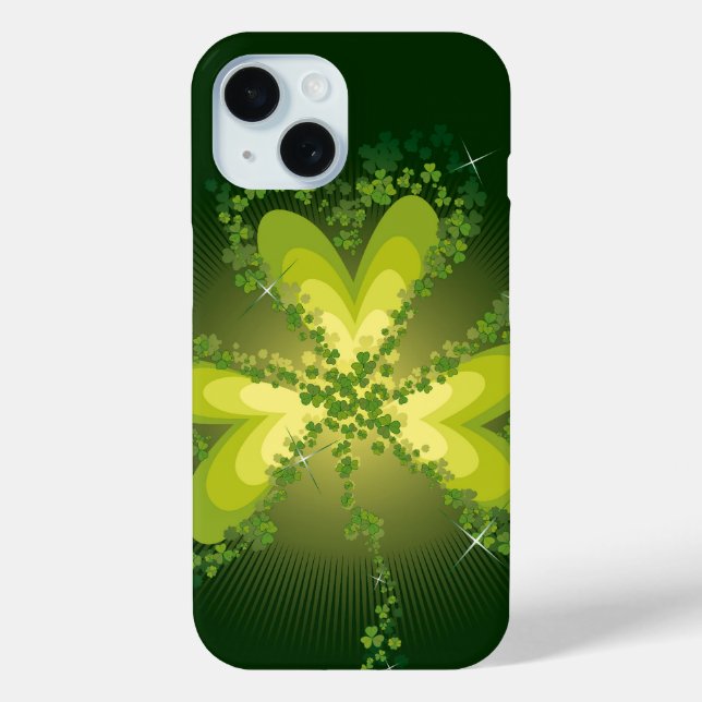 Saint Patrick's Day Magic Green Kleeblatt Clover Case-Mate iPhone Hülle (Rückseite)