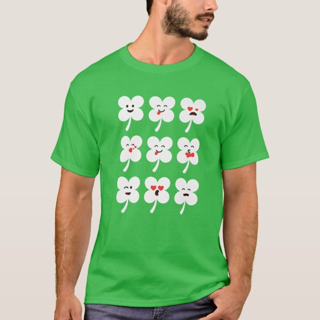 Saint Patrick's Day Niedlich Graphic Clover Kids T-Shirt (Vorderseite)