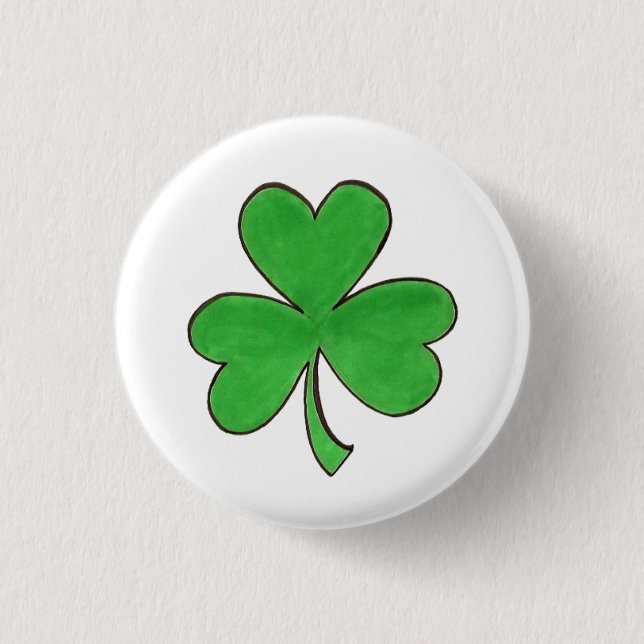 Saint Patrick's Day Party Grünes Kleeblatt Klee Button (Vorderseite)