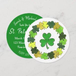 Saint Patrick's Day Party Grünes Kleeblatt Klee Einladung