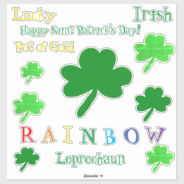Saint Patrick's Day Rainbow Kleeblatts Vinyl Aufkleber