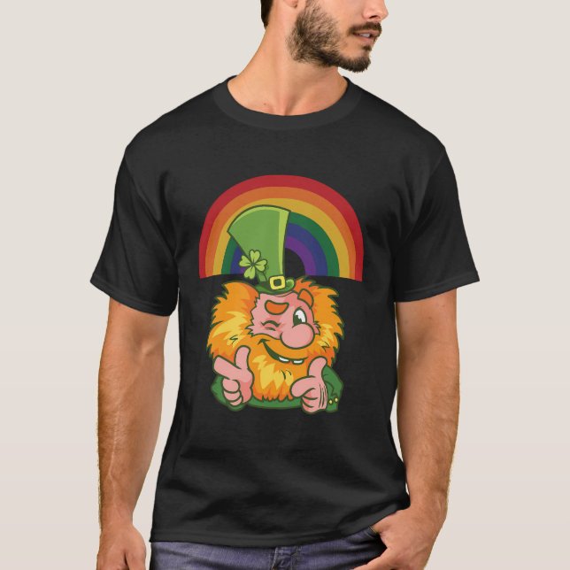 Saint Patrick's Day Rainbow Leprechaun T-Shirt (Vorderseite)