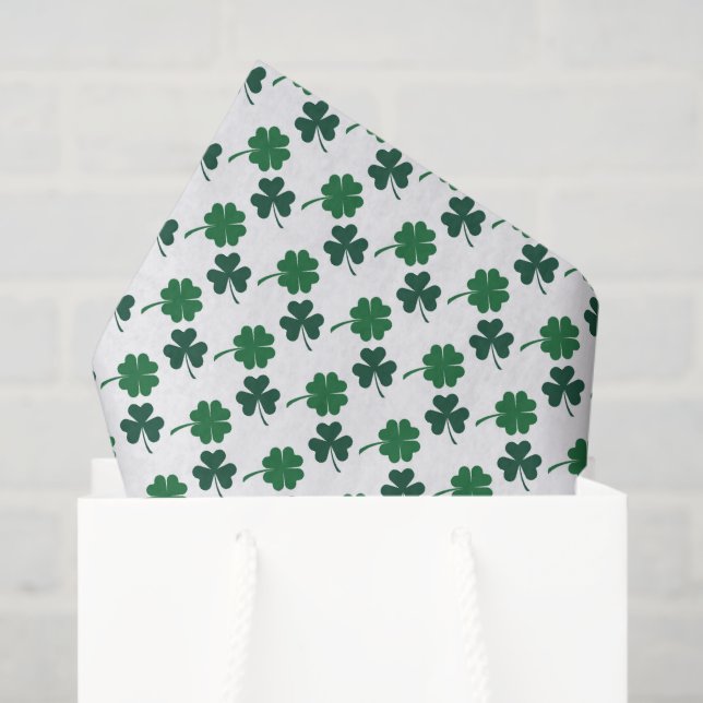 Saint Patrick's day shamrocks four leaf clover  Seidenpapier (Geschenktüte)