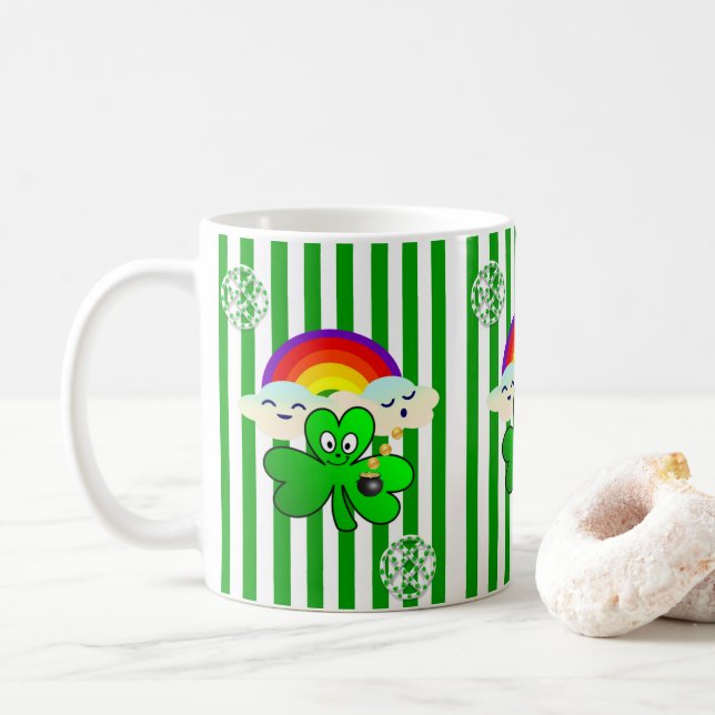 Saint Patrick's Day Tasse Kleeblatt (Mit Donut)