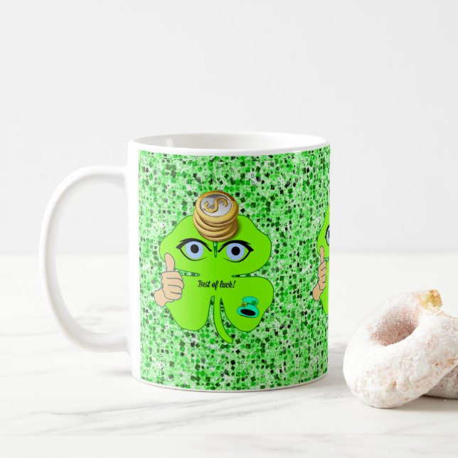 Saint Patrick's Day Tasse Kleeblatt (Mit Donut)
