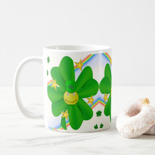 Saint Patrick's Day Tasse Kleeblatt (Mit Donut)