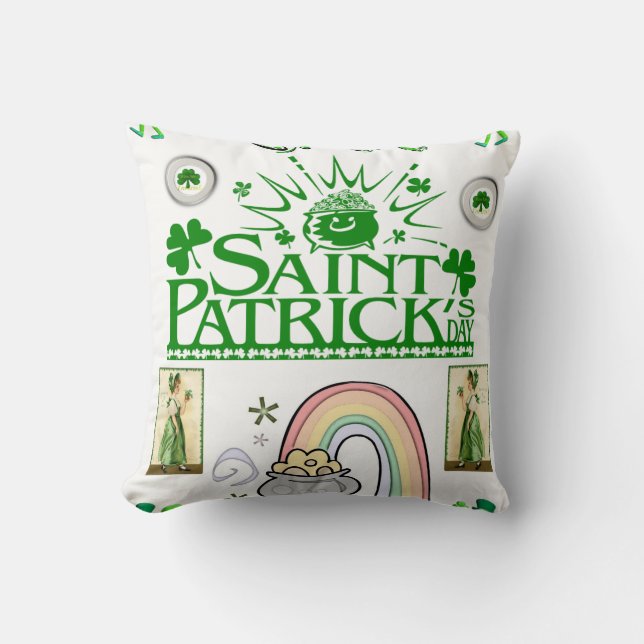 Saint Patrick's Day Throw Kissen (Vorderseite)