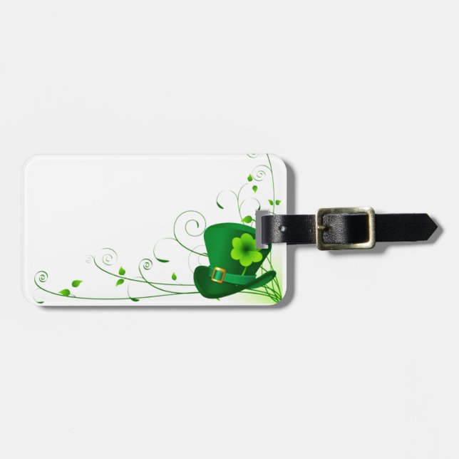 Saint Patricks Kleeblatt Gepäckanhänger (Vorderseite horizontal)