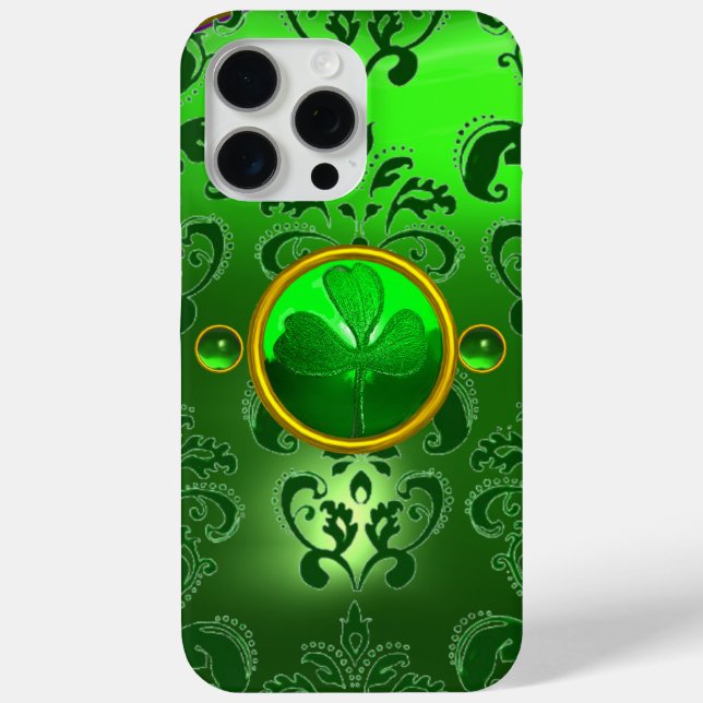 SAINT PATRICK'S KLEEBLATT GREEN DAMASK Case-Mate iPhone HÜLLE (Rückseite)