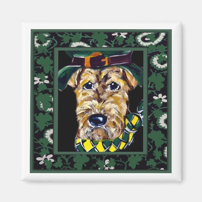 Saint Patty Airedale Magnet (Vorne)