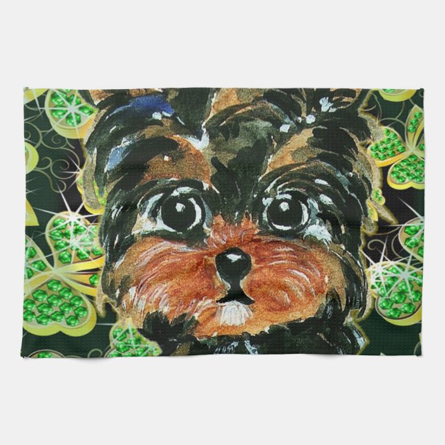 SAINT PATTY YORKIE POOL GESCHIRRTUCH (Horizontal)