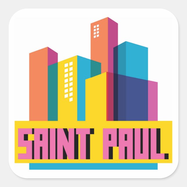 Saint Paul in Design Quadratischer Aufkleber (Vorderseite)