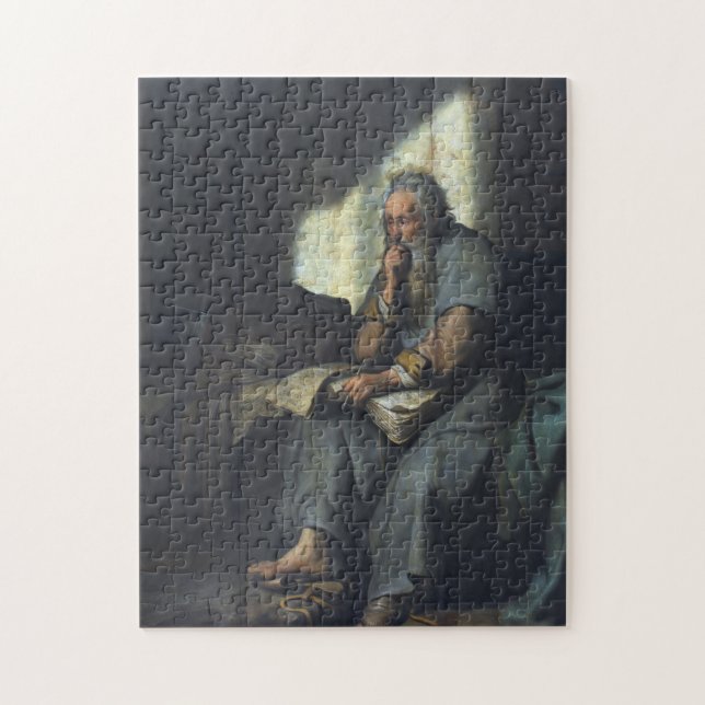 Saint Paul in Prison by Rembrandt Puzzle (Vertikal)