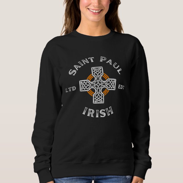 SAINT PAUL MINNESOTA Irish American Cross Badge Sweatshirt (Vorderseite)