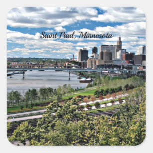 Saint Paul, Minnesota Landschaft Quadratischer Aufkleber