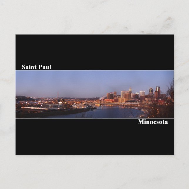 Saint Paul, Minnesota Post Card (schwarz) Postkarte (Vorderseite)